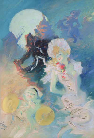 Crazy Happiness (pastell på papir) av Jules Cheret