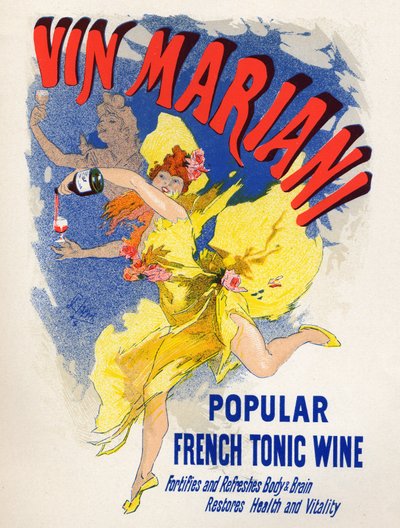 Mat og Drikke. Mariani French Tonic Wine (første kokavin). Plakat av Jules Cheret (1836-1932), Frankrike av Jules Cheret