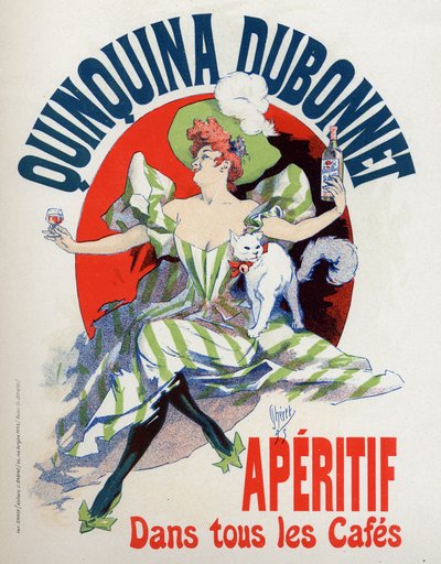 Mat og Drikke. Quinquina Dubonnet aperitiff. Plakat av Jules Cheret, Frankrike av Jules Cheret