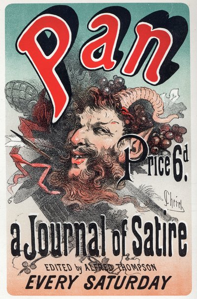 Litteratur. Pan, satirisk avis. Plakat av Jules Cheret, England, ca. 1880 (plakat) av Jules Cheret