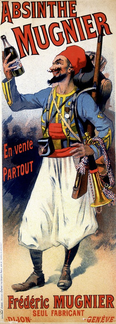 Plakat for absint Mugnier - av Jules Cheret av Jules Cheret