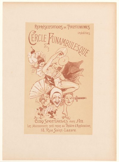 Reklamekort for Cercle Funambulesque Cercle Funambulesque (tittel på objekt) av Jules Cheret