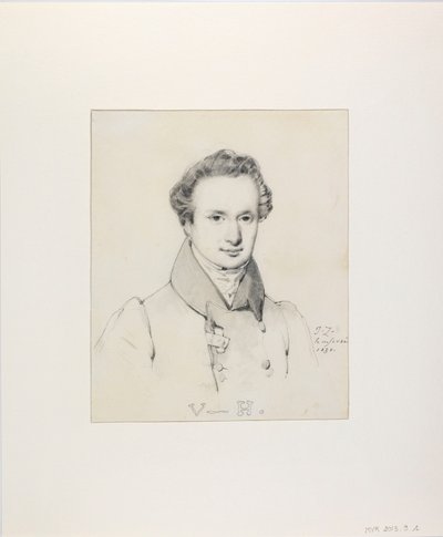 Portrett av Victor Hugo 1802-1885, 1830. av Jules Claude Ziegler