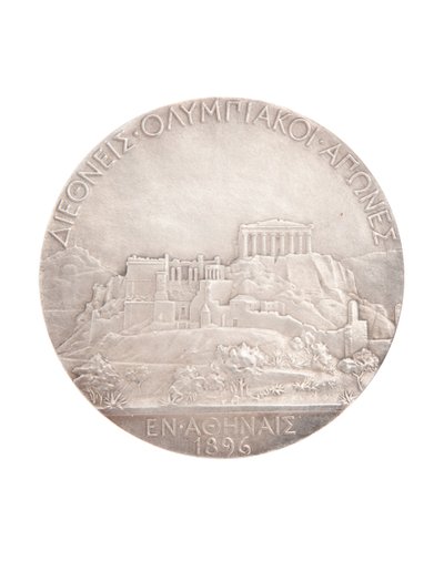 Førsteplass olympisk medalje, Athen 1896 (sølv) (se også 2628777) av Jules Clement Chaplain