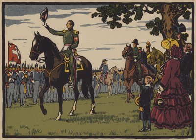 Guillaume Henri Dufour , sveitsisk general og ingeniør (farge litho) av Jules Courvoisier