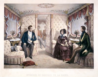 Kong Louis Philippe, dronning Victoria og prins Albert i den kongelige vognen, 1846. av Jules David