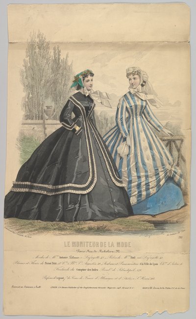 Modes de Mme. Antonie Lalanne, nr. 791, fra Le Moniteur de la Mode, 1848. av Jules David