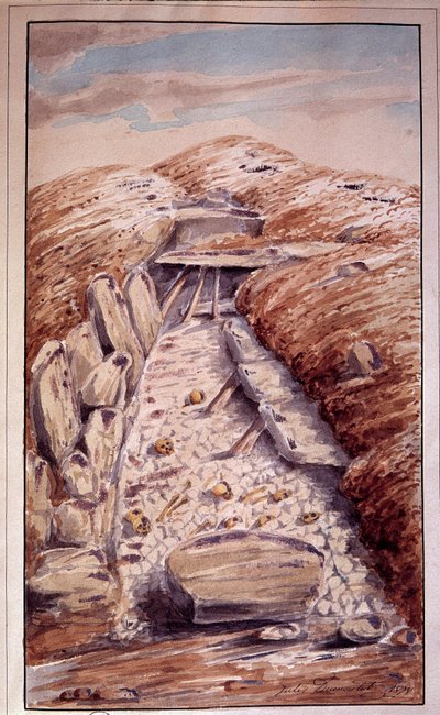 Forhistorie: Dolmen of Etang-la-Ville (Yvelines), Akvarell av Jules Dumoutet (1815-1880) av Jules Dumoutet