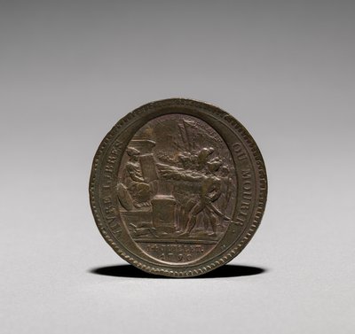 Medalje: Fem soler utstedt av Monneron Brothers, Paris, 1792 forsiden. av Jules Dupré