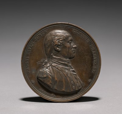 Medalje: John Paul Jones forside. av Jules Dupré