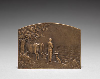 Medaljong på forsiden. av Jules Dupré