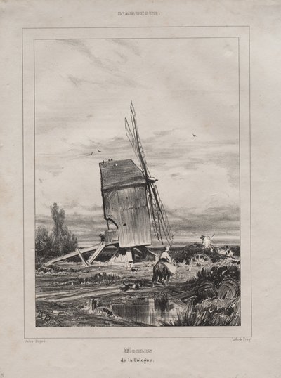 Mølle i Sologne, Frankrike av Jules Dupré