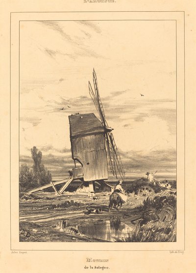 Mill of the Sologne av Jules Dupré