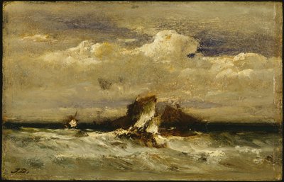 Seascape, ca. 1868-81 (olje på kommersielt vugget panel) av Jules Dupré