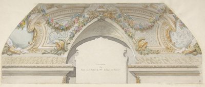 Design for Hôtel de Trevise, Paris, andre halvdel av 1800-tallet. Skapere: Jules-Edmond-Charles Lachaise, Eugène-Pierre Gourdet. av Jules Edmond Charles Lachaise and Eugène Pierre Gourdet