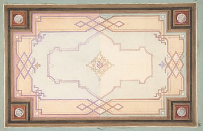 Design for et tak, andre halvdel av 1800-tallet. Skapere: Jules-Edmond-Charles Lachaise, Eugène-Pierre Gourdet. av Jules Edmond Charles Lachaise and Eugène Pierre Gourdet