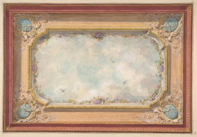 Design for et tak med trompe loeil sky av Jules Edmond Charles Lachaise