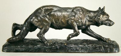 Crouching Wolf (bronse) av Jules Edmond Masson