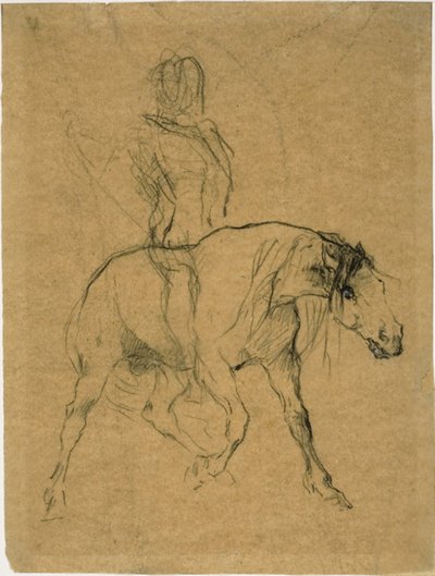 Studie av en hest og rytter av Jules Elie Delaunay