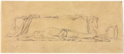 Skisse av den døde Kristus som ligger ved graven, 1800-tallet. av Jules Eugene Lenepveu