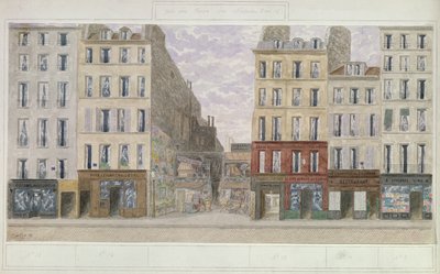 No.8 to No.16 rue du Four, Paris, Frankrike, 1893 (wc på papir) av Jules Gaildrau