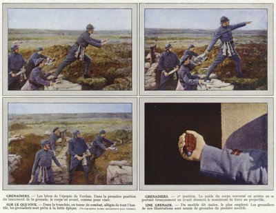 Grenadierer, grenaderer, Sur Le Qui-Vive, en granat av Jules Gervais Courtellemont