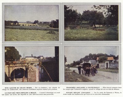 Venstre bredd av Grand Morin, engelske skyttergraver i Coutevroult, broen til de gamle møllene i Meaux, på flukt før invasjonen av Jules Gervais Courtellemont