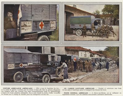 American Ambulance Car, American Sanitary Truck, American Central Post av Jules Gervais Courtellemont