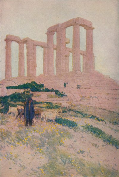 Templet til Poseidon og Athene ved Sunium, 1913 av Jules Guerin