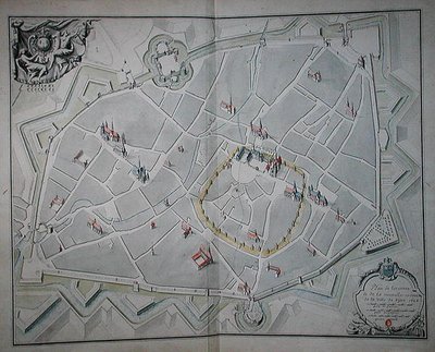 Plan over de gamle og nye bymurene i Dijon av Jules Hardouin Mansart