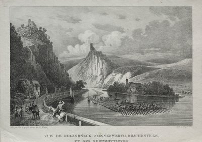 Utsikt over Rolandseck, Nonnenwerth, Drachenfels og Siebenbirge av Jules Jean Baptiste de Joly