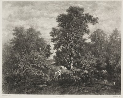 Dammen, etter Théodore Rousseau (1812-67) av Jules Joseph Augustin Laurens