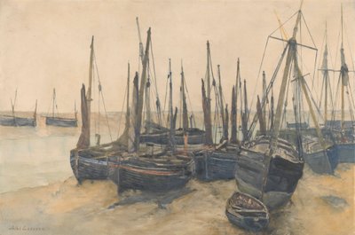 Fiskebåter fortøyd av Jules Lessore