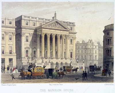 Mansion House eksteriør, London, 1854 av Jules Louis Arnout