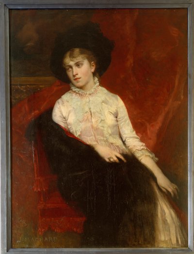Portrett av Jeanine Dumas Davy de la Pailleterie (1867-1943) datter av Alexandre Dumas sønn og kone til Ernest Hauterive Maleri av Jules Louis Machard (1839-1900) Villers Cotterets fra 1800-tallet. Alexandre Dumas museum av Jules Louis Machard