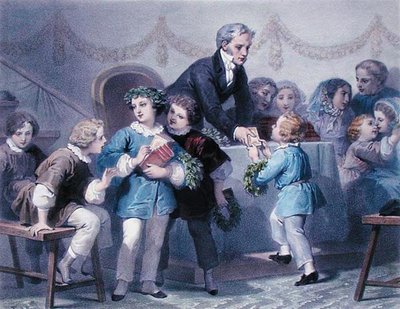 Prisutdelingsseremonien, gravert av Henier, Bettannier og Morlon (farge litho) av Jules Marie (after) Desandre