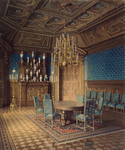 Stroganov-palasset i St. Petersburg. Spisestue, 1860-tallet av Jules Mayblum