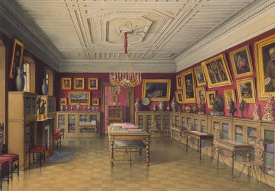 Stroganov-palasset i St. Petersburg. Bibliotek, 1865 av Jules Mayblum