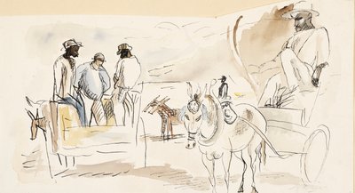 Svart og to vogner av Jules Pascin