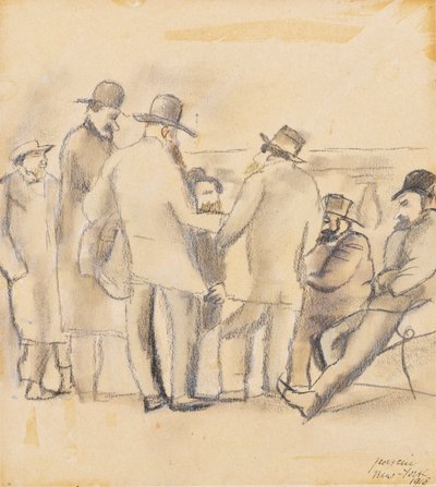 Group of Men, New York, 1918 (wc og blyant på papir) av Jules Pascin