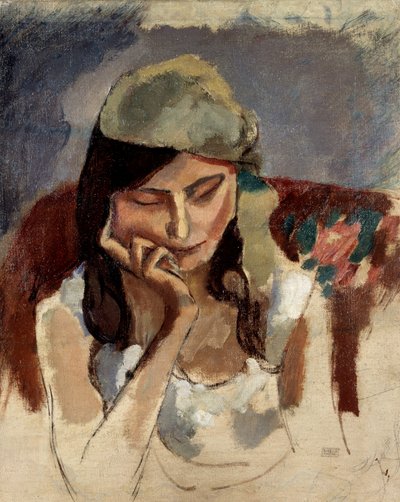 Damen med turban. Maleri av Jules Pascin (1885–1930). av Jules Pascin