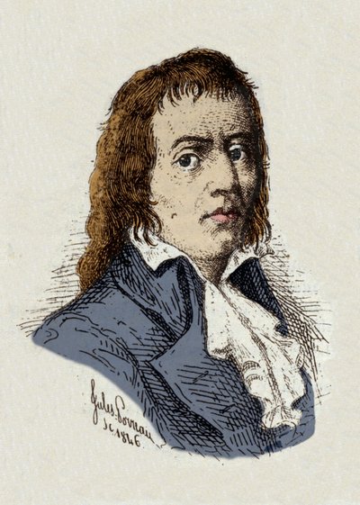 Fransk revolusjon: "Portrett av Francois Babeuf dit Gracchus (1760-1797) Revolutionary" tegning av Jules Porreau av Jules Porreau