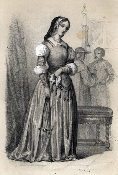 Portrett av Catherine Sforza (Caterina) av Jules and Raunheim Hermann David