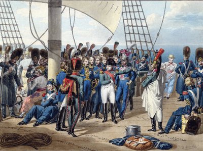 Napoleon vender tilbake fra øya Elba - Vernet, Jules (1792-1843) - 1815 - Akvarell på papir - 26,2x34,7 - Privat samling av Jules Vernet