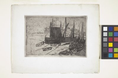 Båter ved Port Erin - Isle Of Man (etsing) av Julian Alden Weir