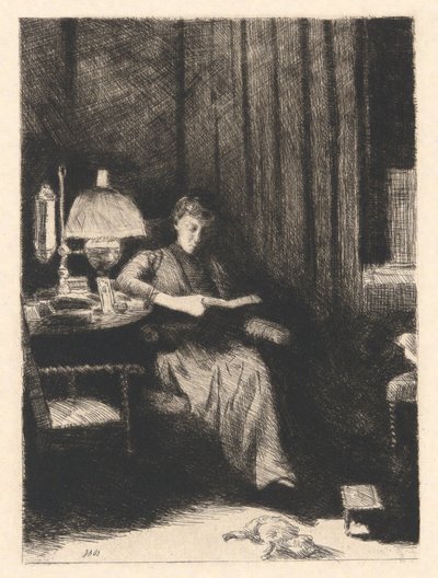 Kveldslampen av Julian Alden Weir