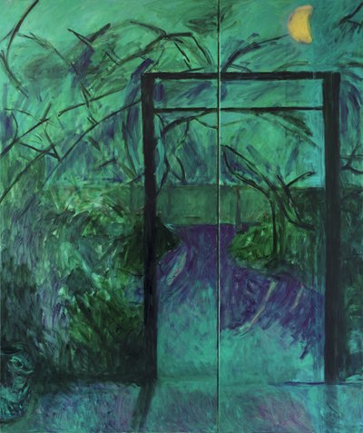 Månebelyst hage, 2014, av Julie Held