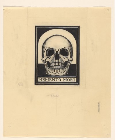 Menneskeskalle Memento mori (tittel på objekt) av Julie de Graag (signed by artist)