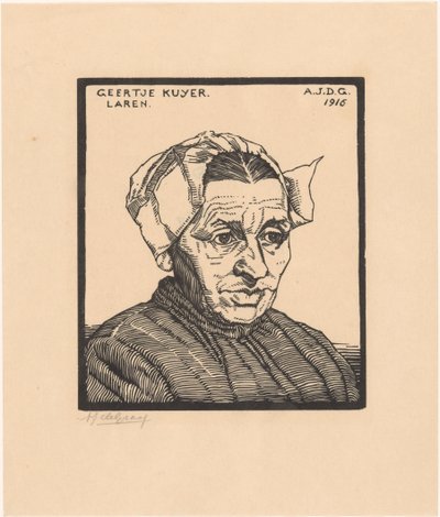 Portrett av Geertje Kuijer av Julie de Graag (signed by artist)