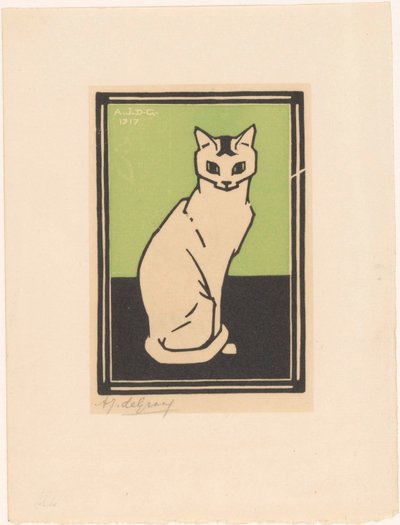 sittende katt av Julie de Graag (signed by artist)